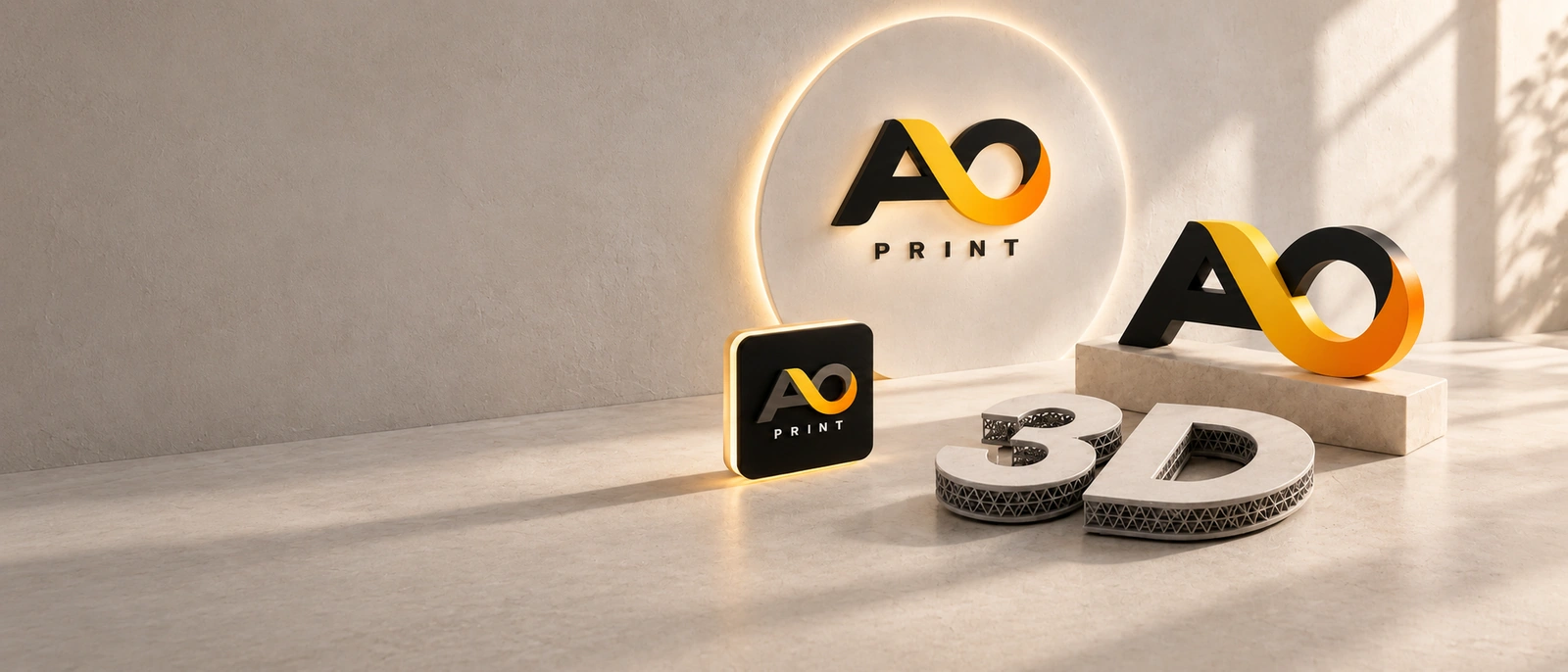 3D-Druck von A&O Print: Leuchtbuchstaben, 3D-Logos und Aufsteller